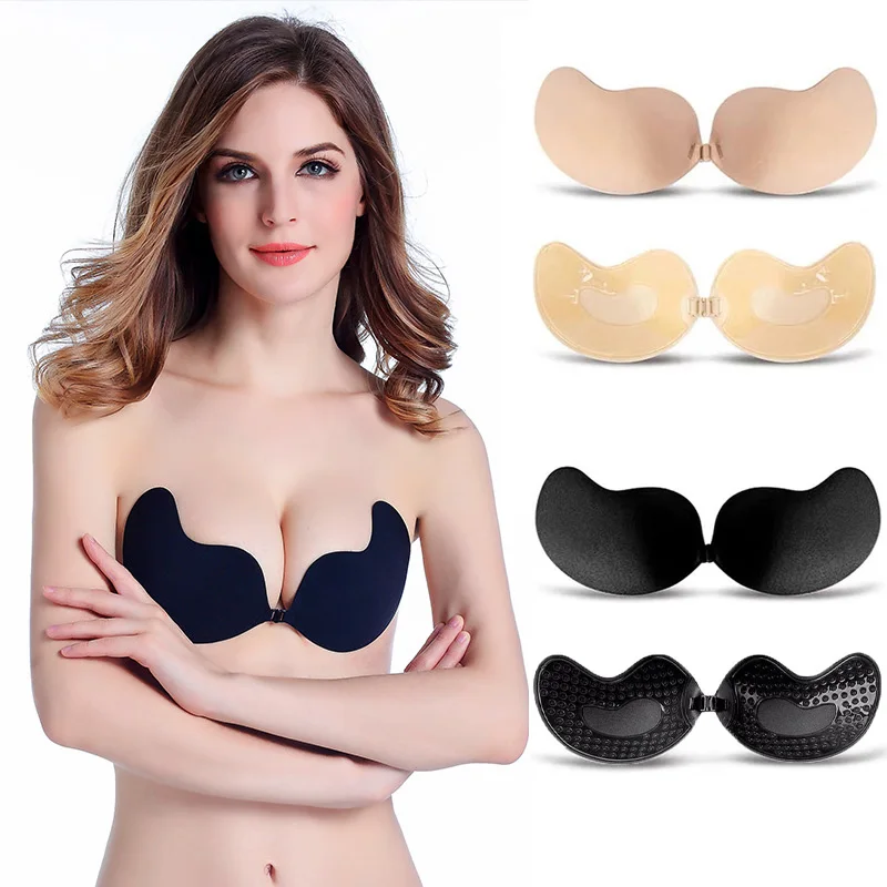 Push Up Bra Silicone - Reggiseno sexy da donna invisibile push-up